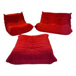 Togo Sofa Set by Michel Ducaroy for Ligne Roset, Set of 3 For Sale