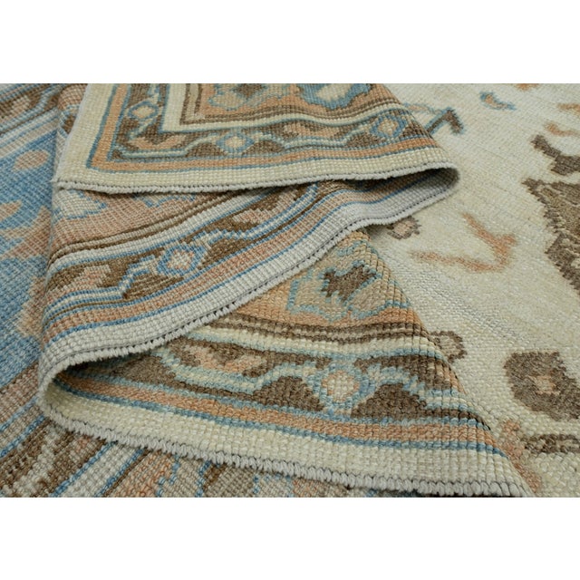 Blue Turkish Oushak Rug 13'6" x 14'9" #18576 For Sale - Image 8 of 8