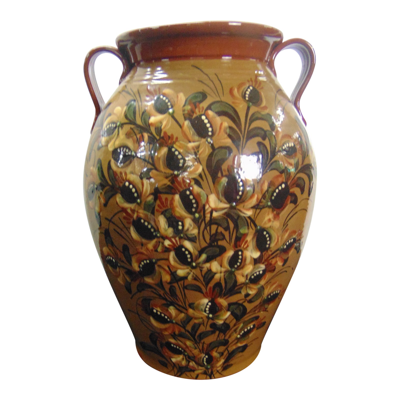 Eldreth Pottery Slip Decorated Redware Vase Chairish