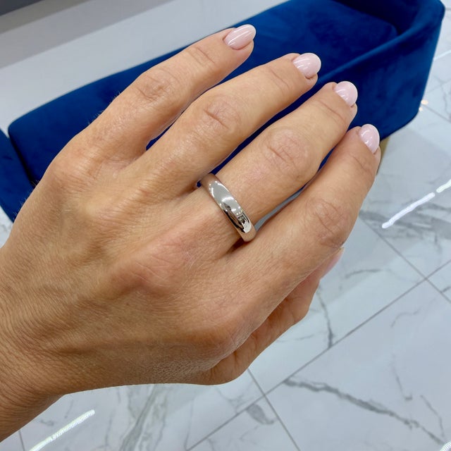 Platinum Men's Tiffany & Co. Tiffany Forever Platinum 950 4.5mm Lucida Wedding Band Ring, Size 9 For Sale - Image 8 of 8