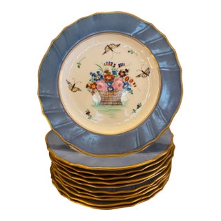 Mid 19th Century Cauldon China Salad Plates- Set of 11 For Sale