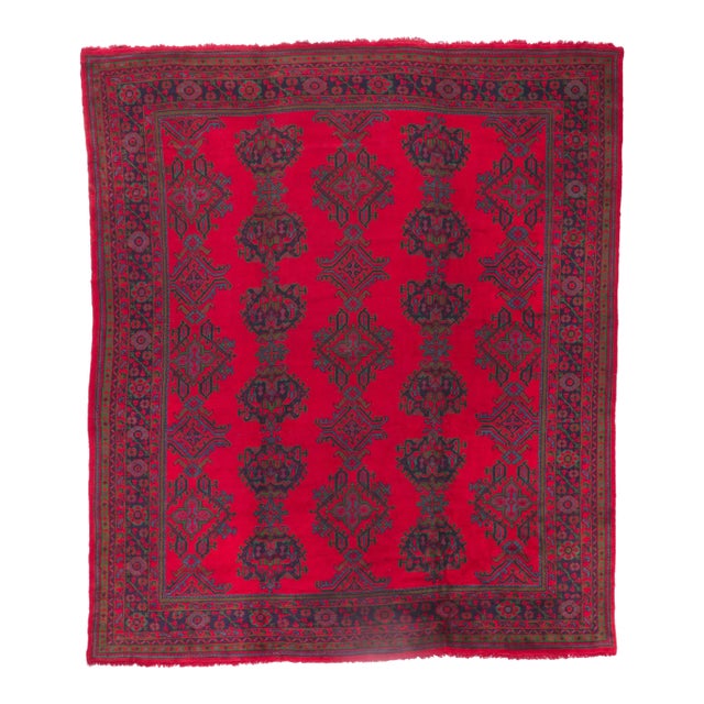 Antique Red Turkish Oushak Rug - 12'00 X 14'02 For Sale