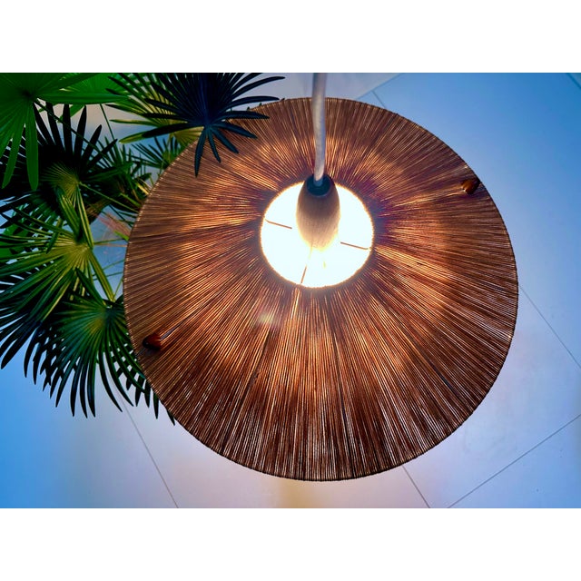 Elm and Sisal Cord Weave Hanging Lamp from Temde Leuchten,1960s For Sale - Image 11 of 18
