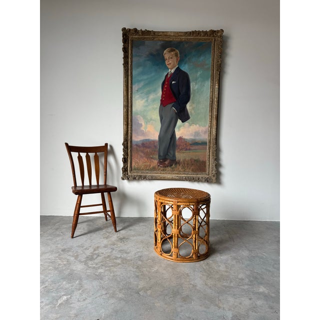 A distinguished vintage oil portrait on canvas by Belgian–British artist Emilie Antoine Verpilleux (1888–1964), dated 1937...