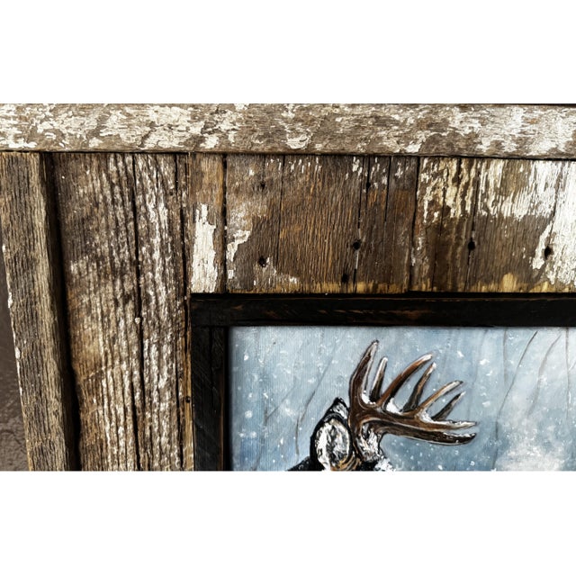 "Winter Romance" Original Acrylic, Willie Britt~ He Vanquished the Other Suitors, and Now He Just Has to Win Her Approval. The Flirting Begins! For Sale - Image 6 of 8