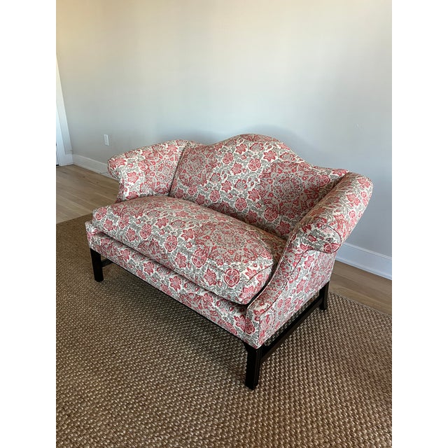 New costom sofa in Schumacher Kaya Medallion "Document" with double lined down seat. Classic Chippendale style. Perfect...