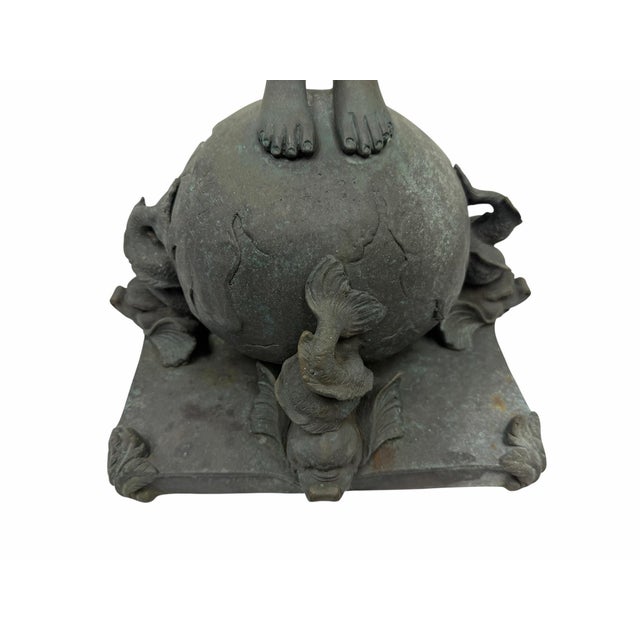 Bronze Vintage 30” Patinated Bronze "Pan of Rohallion" Sculpture After Frederick MacMonnies For Sale - Image 8 of 8