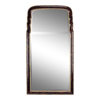 Hollywood Regency Style Faux Tortoise Shell and Gilt Decorated Wall Mirror