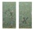 W22"* H44", Emerald Green Peacock Peony 2-Panel Chinoiserie Wallpaper Panels , No Frame, Tea Paper For Sale