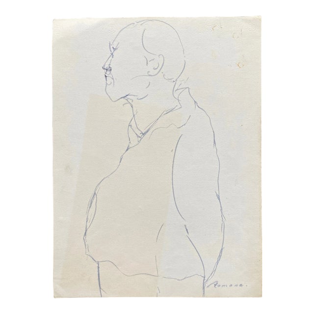 1960s Erika Romane Latvian Figure Drawing For Sale