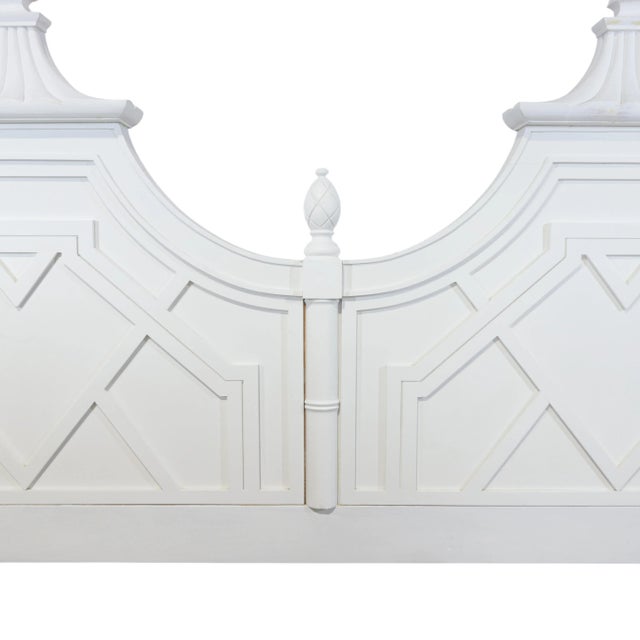Early 21st Century Thomasville Pagoda Headboard, Kingsize Double Pagoda Headboard. For Sale - Image 5 of 11