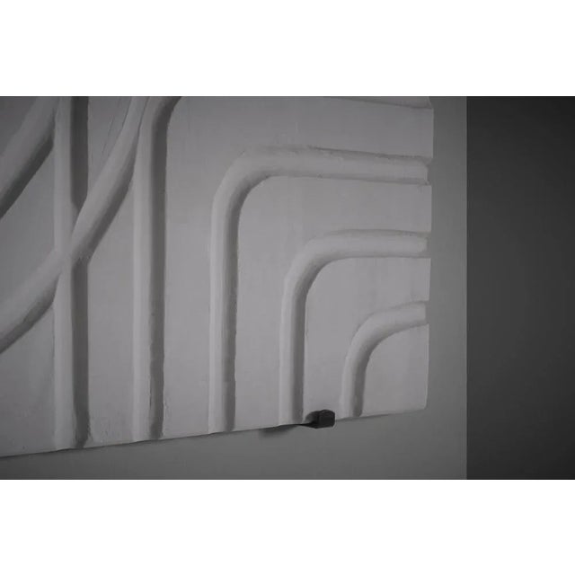 White Plaster Wall Relief by Momcilo Milovanovic, 1920s For Sale - Image 3 of 9
