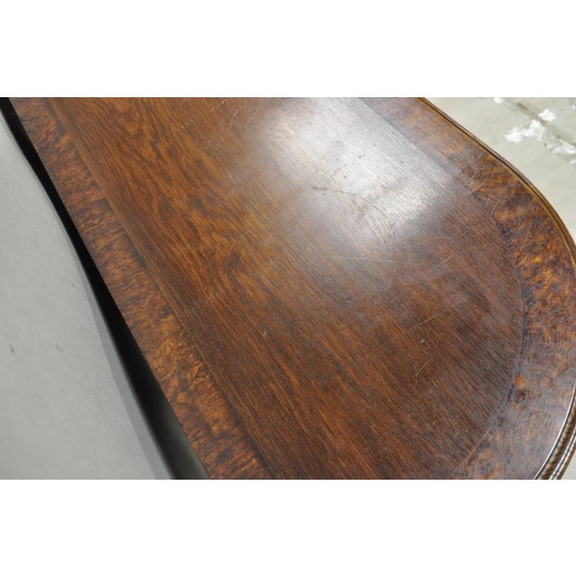 Antique Italian Renaissance Figural Carved Griffin Oak Flip Top Library Table For Sale - Image 14 of 18