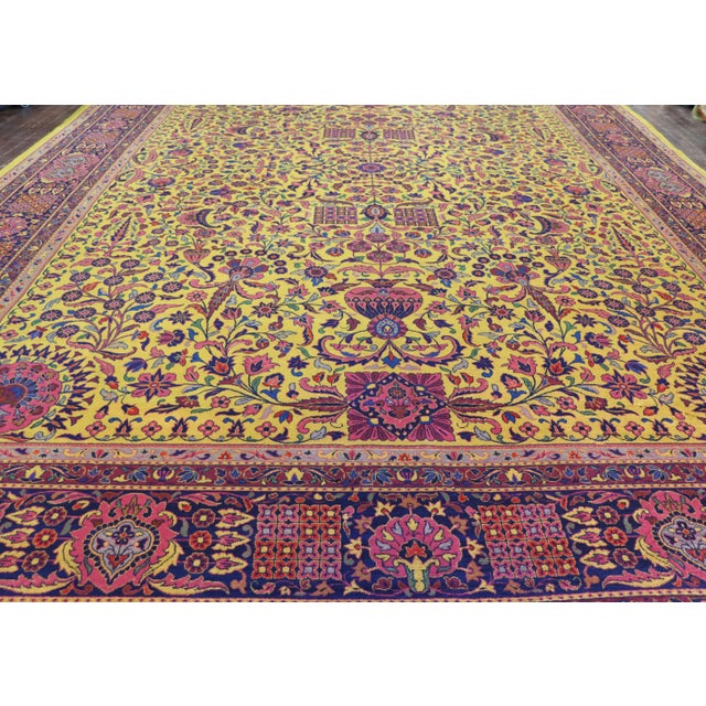 Traditional Antique Persian Manchester Wool Kashan Carpet, 10'0" × 14'0" For Sale - Image 3 of 8