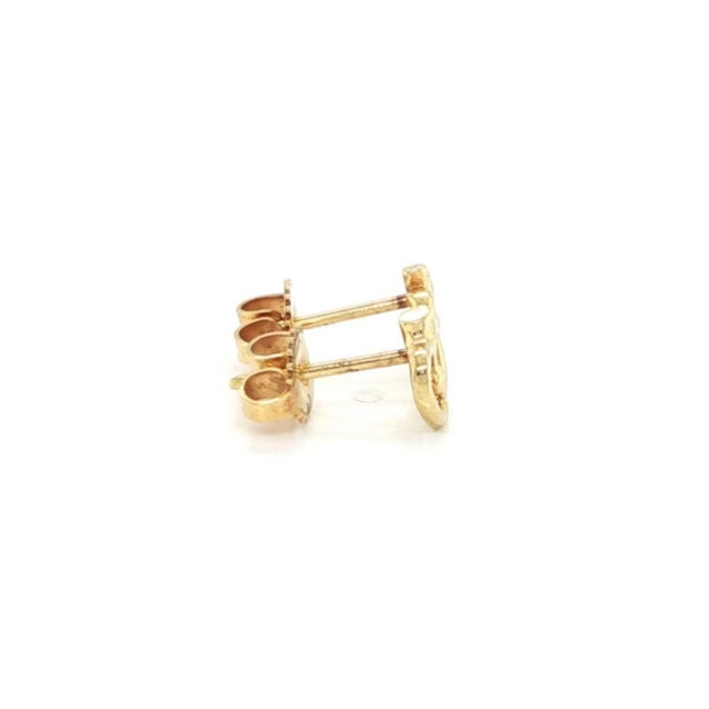 Tiffany and Co. Mid 20th Century Pair of Tiffany & Co. Elsa Peretti Mini Apple Stud Earrings in 18k Yellow Gold For Sale - Image 4 of 6