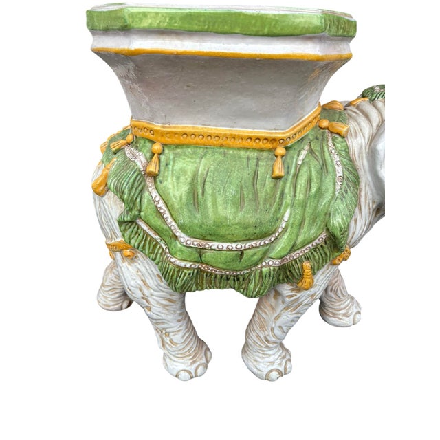 Ceramic 1960s Vintage Italian Terracotta Elephant Plant Stand Statue For Sale - Image 7 of 12