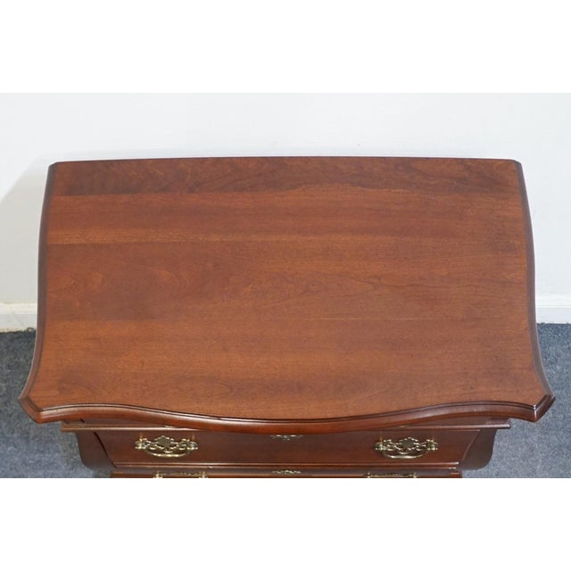 Superior Furniture Co. Solid Cherry Traditional Style 30" Bombe Chest Nightstand For Sale - Image 9 of 12