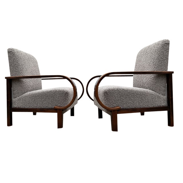 Set of Art Deco Armchairs by Jindrich Halabala for Up Závody, 1930s For Sale