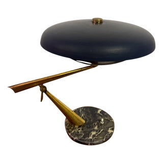 Italian Brass and Marble Table Lamp by Oscar Torlasco, 1950s For Sale