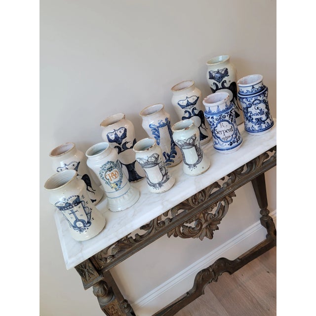 Ceramic 19th Century Antique Spanish Pharmacy Jar, Known as an Albarelos For Sale - Image 7 of 8