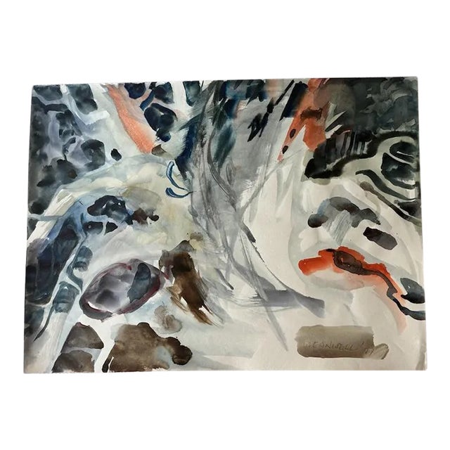 1970s Jack Meanwell Abstract Landscape Painting, Watercolor For Sale