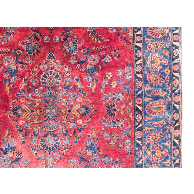 Burgundy Early 20th Century Persian Kashan Rug For Sale - Image 8 of 17