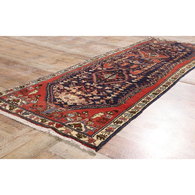 Navy Blue Vintage Persian Bijar Rug Runner, 02'07 X 07'06 For Sale - Image 8 of 10