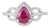 Natural 1.4ct Ruby & Diamond Halo Cocktail Ring Size 4 in 14k White Gold For Sale