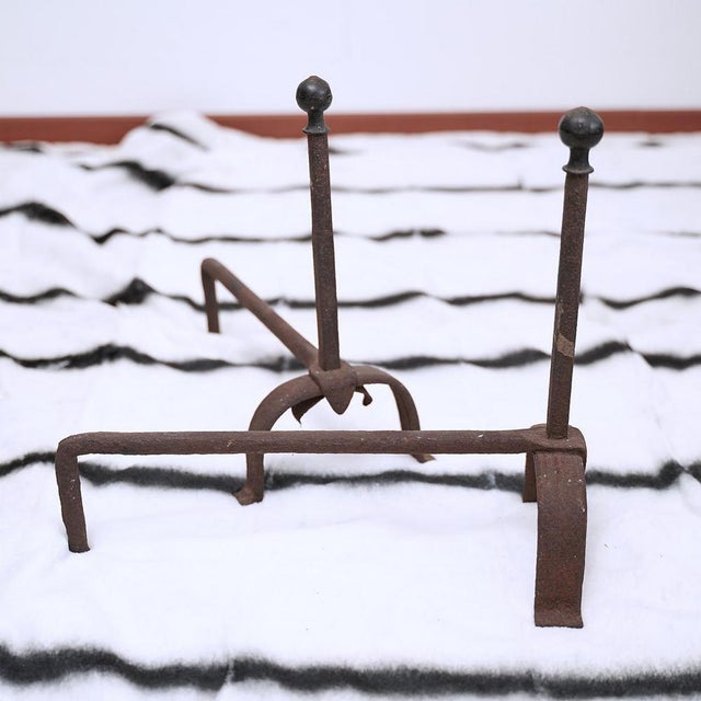 Vintage Iron Fireplace Accessories, Set of 2 For Sale - Image 5 of 7