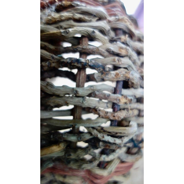 1960s Rustic Buttocks Basket, Red God's Eye For Sale - Image 9 of 11