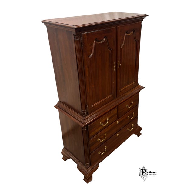 Wood Vintage Jamestown Sterling Chippendale Style Mahogany Armoire For Sale - Image 7 of 12