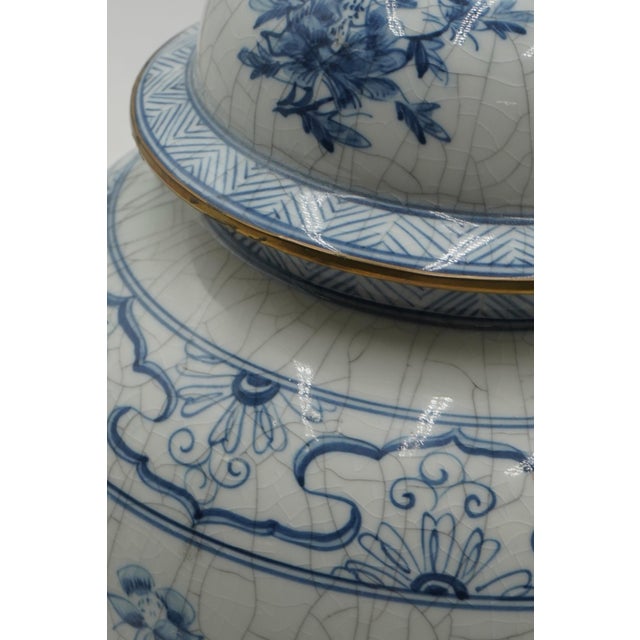 Ceramic 1980s Maitland Smith Blue & White Chinese Style Porcelain Jar For Sale - Image 7 of 12