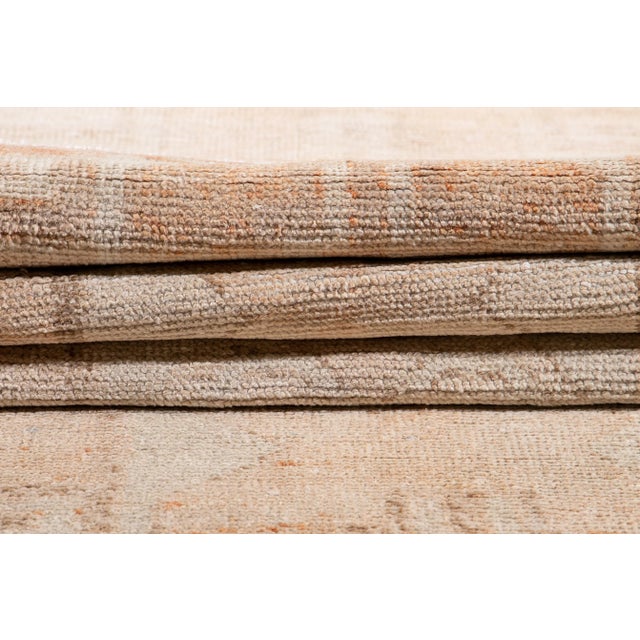 Mid 20th Century Vintage Turkish Handmade Beige Medallion Wool Runner For Sale - Image 4 of 13