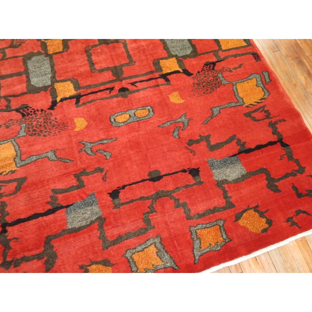Vintage Turkish Art Deco Rug - 6'10" x 9'11" For Sale - Image 9 of 9
