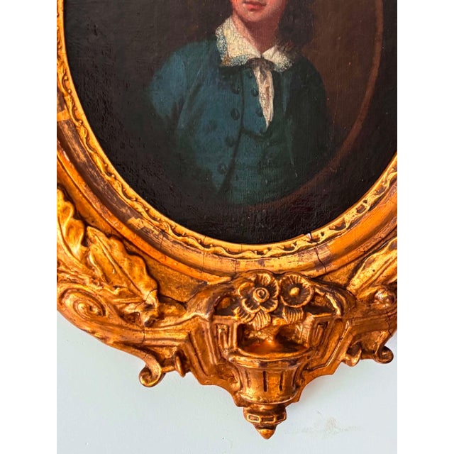 French Louis XV Artist, Portrait, 1800s, Oil Painting, Framed For Sale - Image 9 of 16