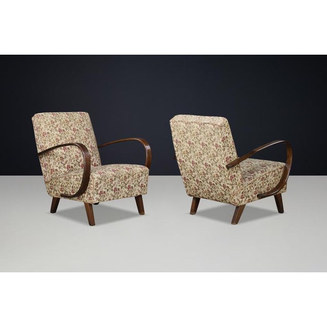 Art Deco Bentwood Lounge Chairs attributed to Jindřich Halabala, Former Czechoslovakia, 1940, Set of 2 For Sale - Image 11 of 17