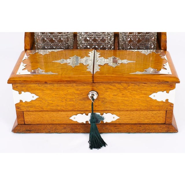 Antique Blonde Oak Tantalus Dry Bar, 1800s, Set of 8 For Sale - Image 6 of 18