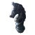 1940s Vintage Black Cast Iron Horse Bust Hitching Post Finial Decorative Item For Sale