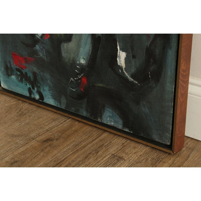 Paint Vintage Abstract Expressionist Portrait Original Painting For Sale - Image 7 of 13