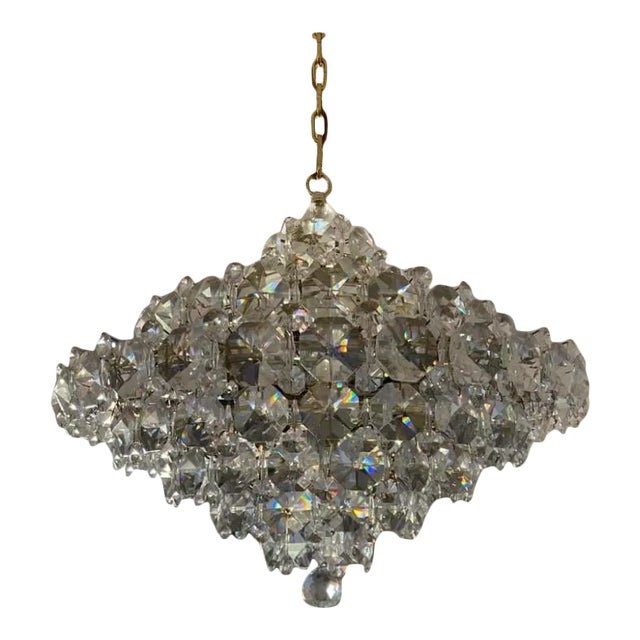 French Mid Century Schonbek Baronet Crystal Chandelier For Sale