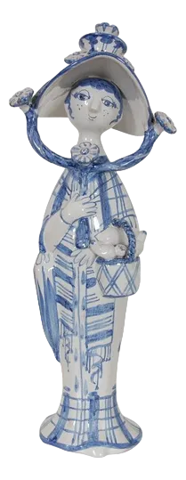 Ceramic Figurine Fall in Blue the Seasons by Bjørn Wiinblad