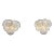 Pair of Glass Wall Sconces 10 Alabaster White Disks For Sale