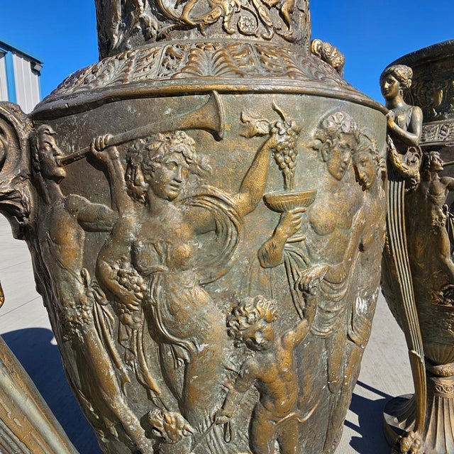 1970s Monumental French Neoclassical Figural Vases- A Pair For Sale - Image 14 of 18