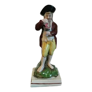 Early 19th Century English Regency Staffordshire Pearlware Figure of a Young Man