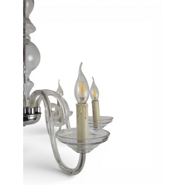 Bohemian Crystal 6-Light Chandelier, 1970s For Sale - Image 14 of 17