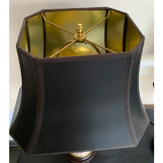 Alabaster Vintage Chinoiserie Gilded Table Lamps - A Pair For Sale - Image 8 of 8