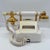 Plastic Vintage 1980s White & Gold Victorian Style Rotary Dial Telephone, Made in Japan For Sale - Image 7 of 9