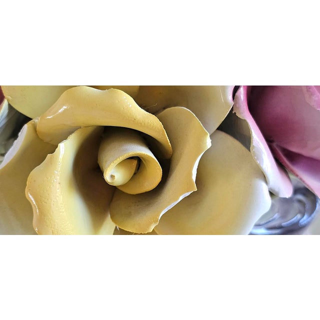 Vintage Italian Capodimonte Porcelain Rose Centerpiece Basket For Sale - Image 17 of 18