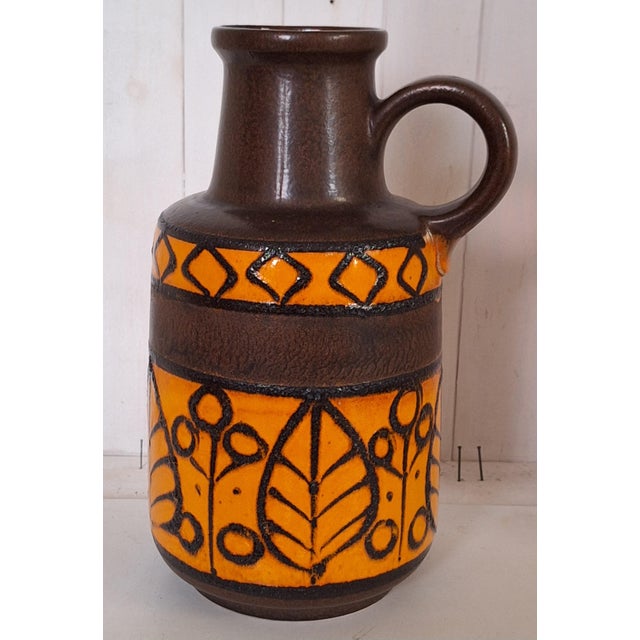 1970s Vintage Orange Ceramic Vase, 1970s For Sale - Image 5 of 5