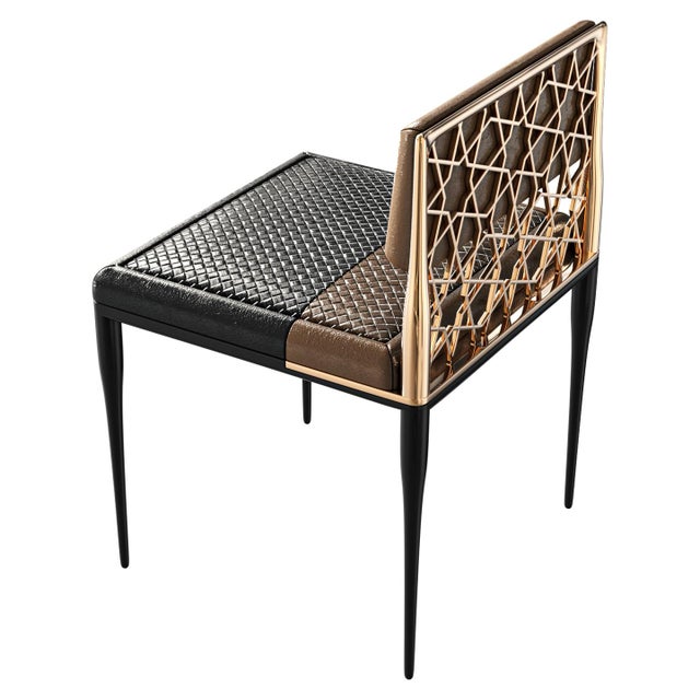 Not Yet Made - Made To Order "Serenata" Chair, With Bronze, Stainless Steel, Tailor Made Leather For Sale - Image 5 of 10